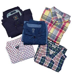 LOT OF 5 Men's Casual Button Down Long Sleeve Shirts Size XL Business Casual